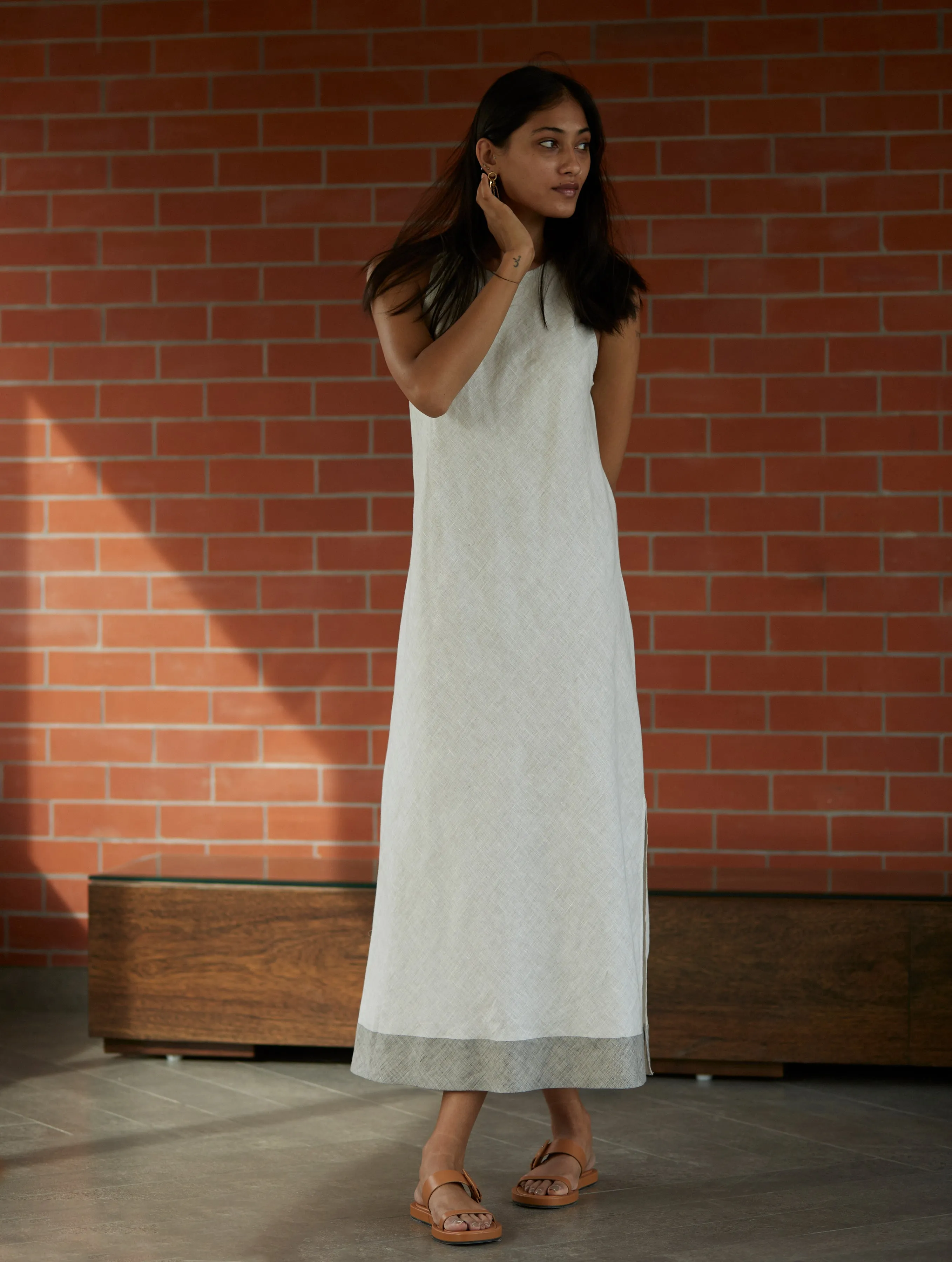 Niza Sleeveless Dress and Jacket - Off White