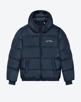 NO BHVR Varsity Oversized Puffer Jacket (Blue)