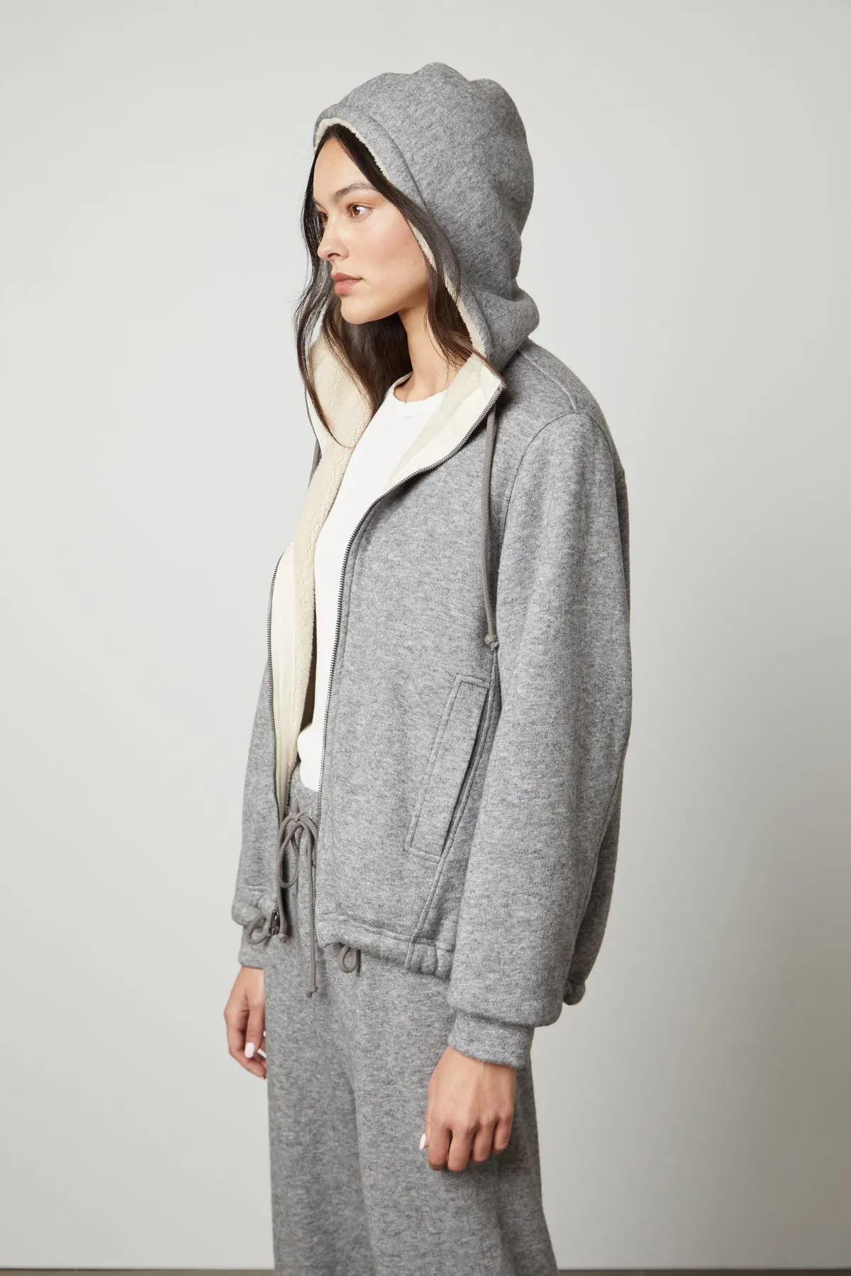 OCTAVIA DOUBLE KNIT ZIP UP HOODIE