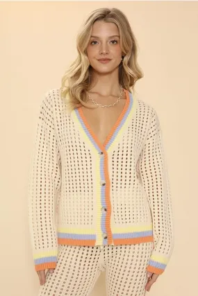 Open Knit Pastel Cardigan