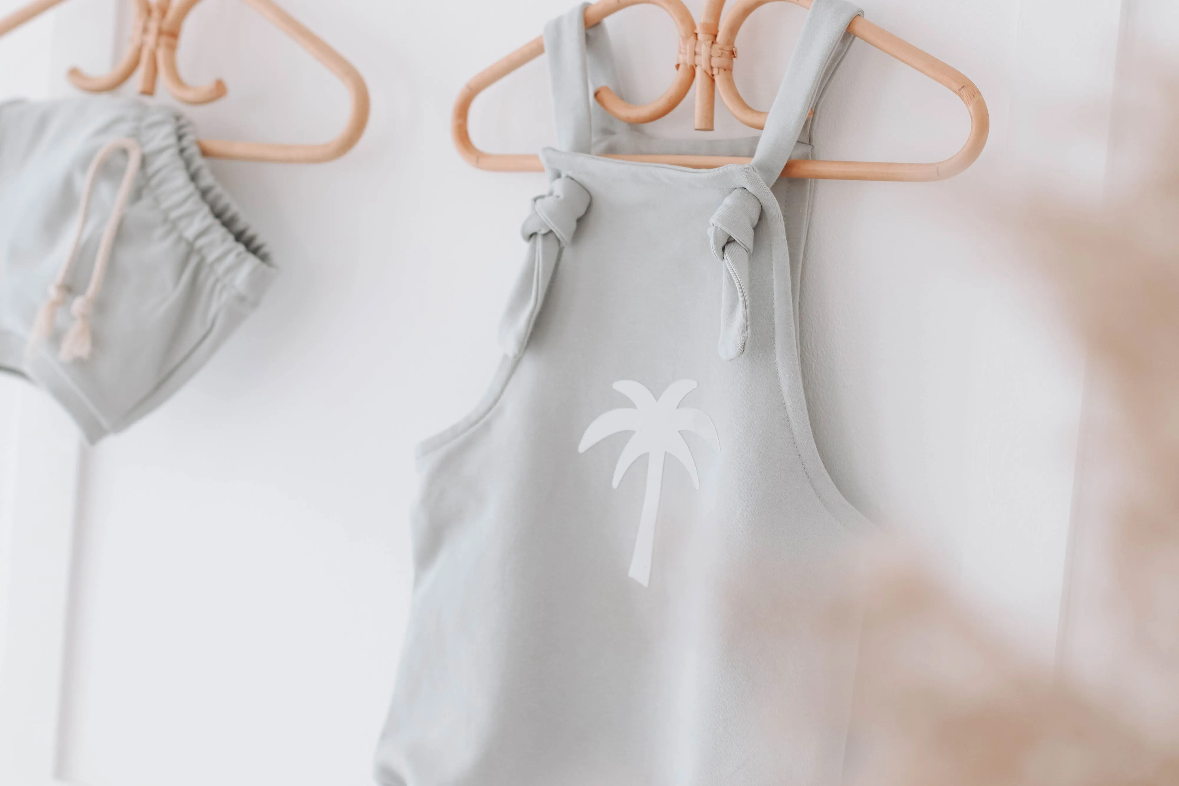 PALM Tree Stone bummie romper