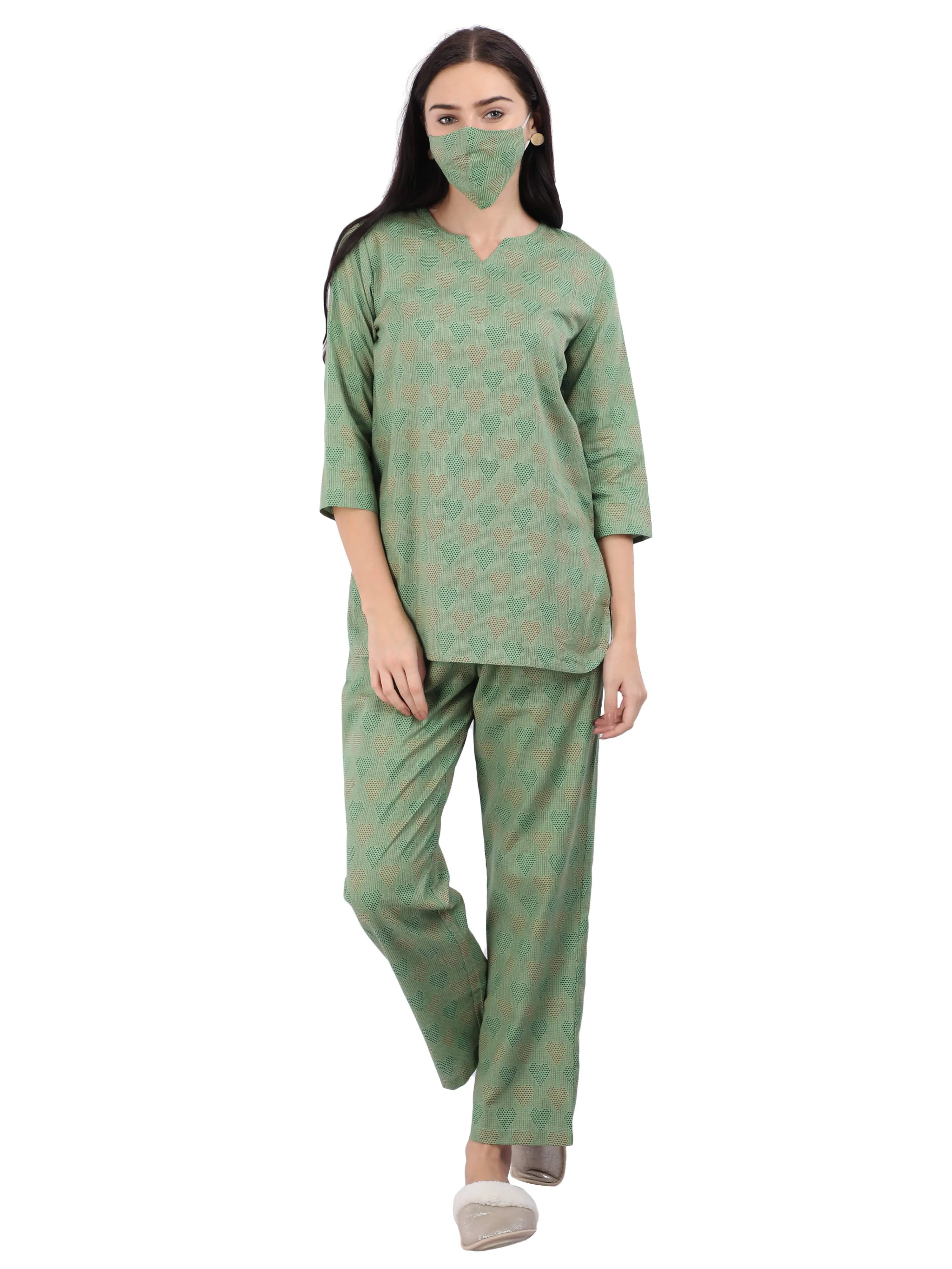 Pure Cotton Co-ord Sets Green