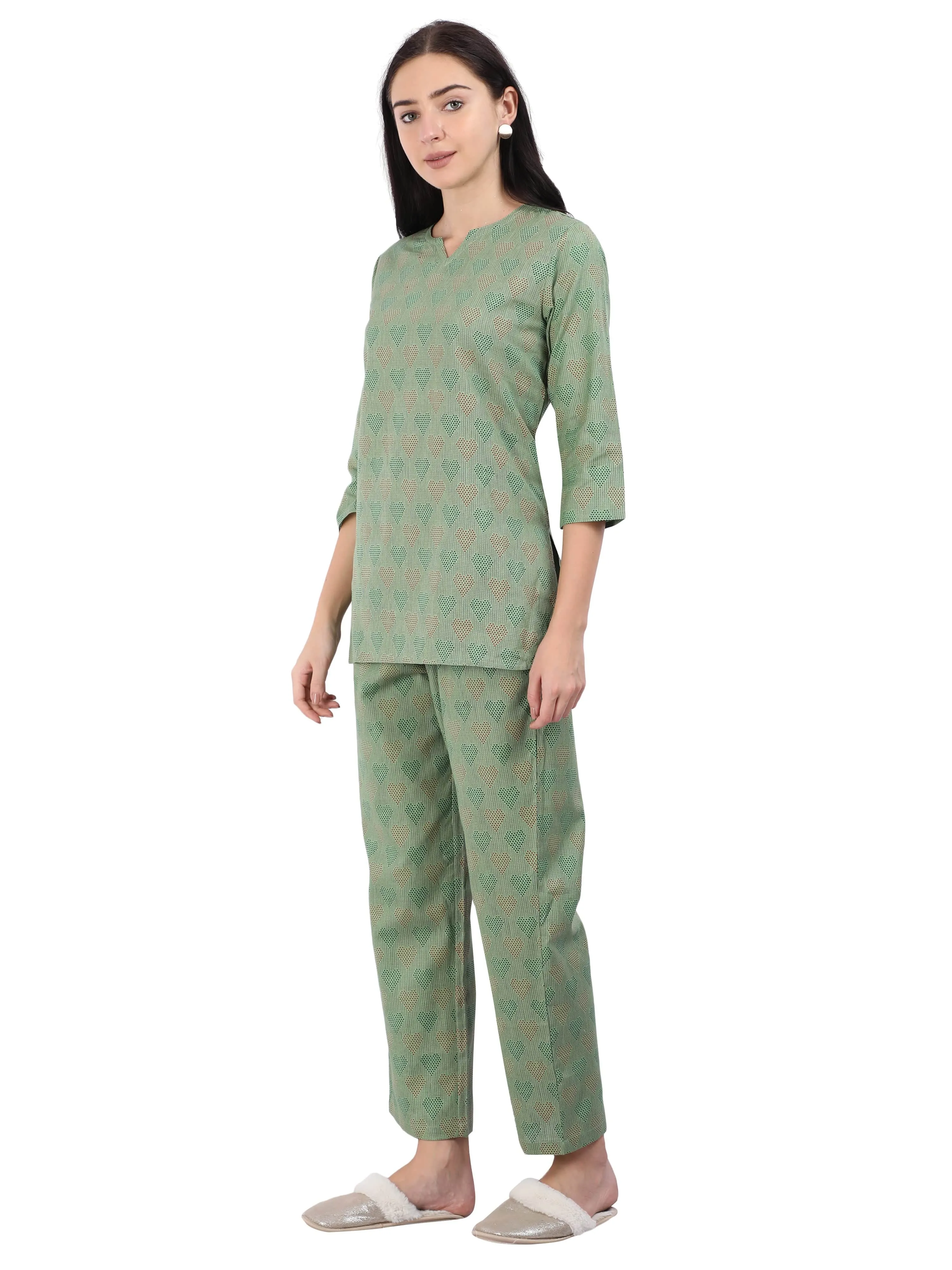 Pure Cotton Co-ord Sets Green