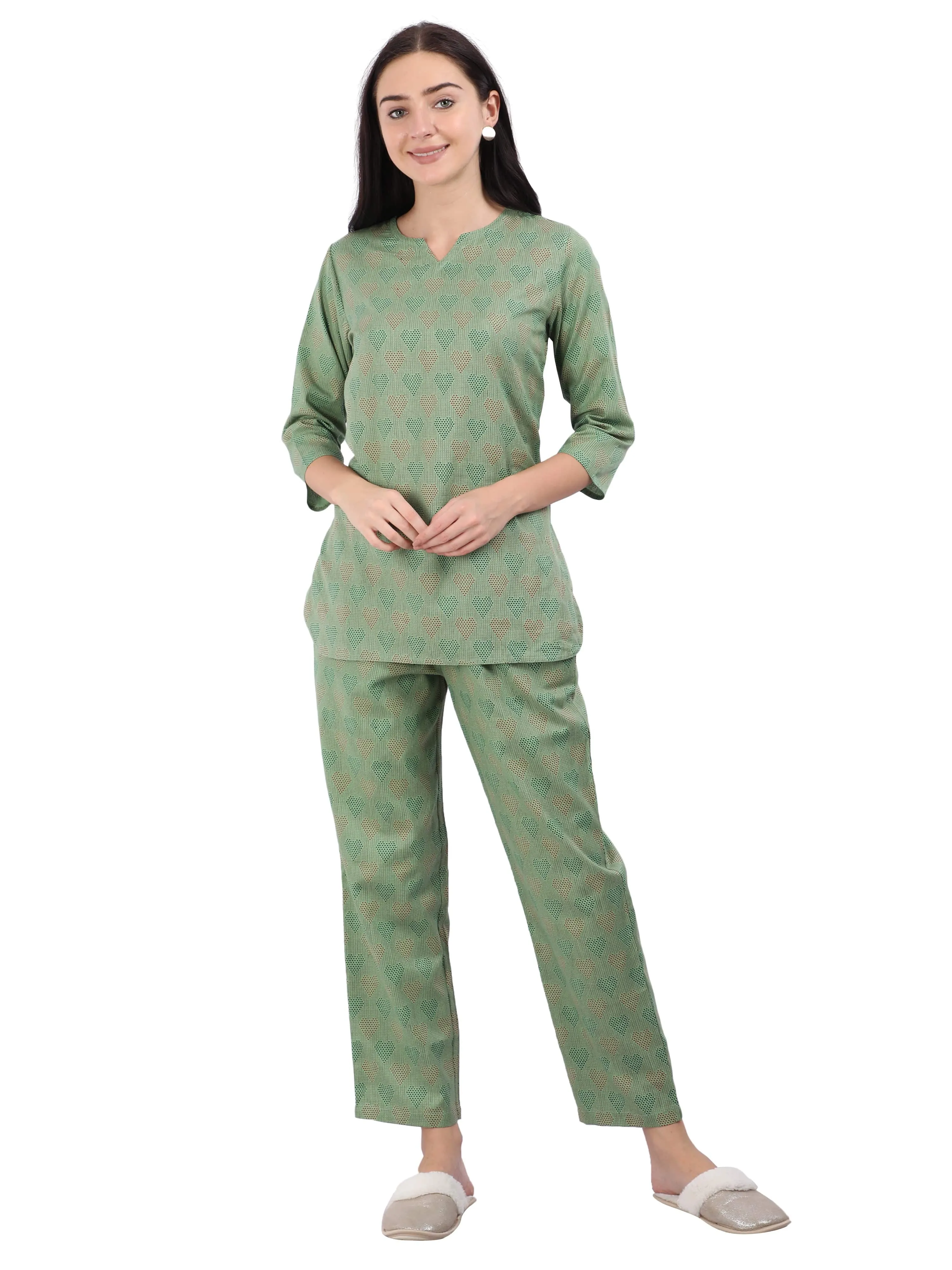 Pure Cotton Co-ord Sets Green