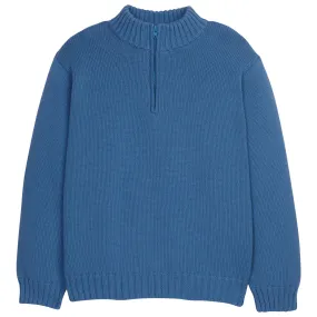 Quarter Zip Sweater - Stormy Blue