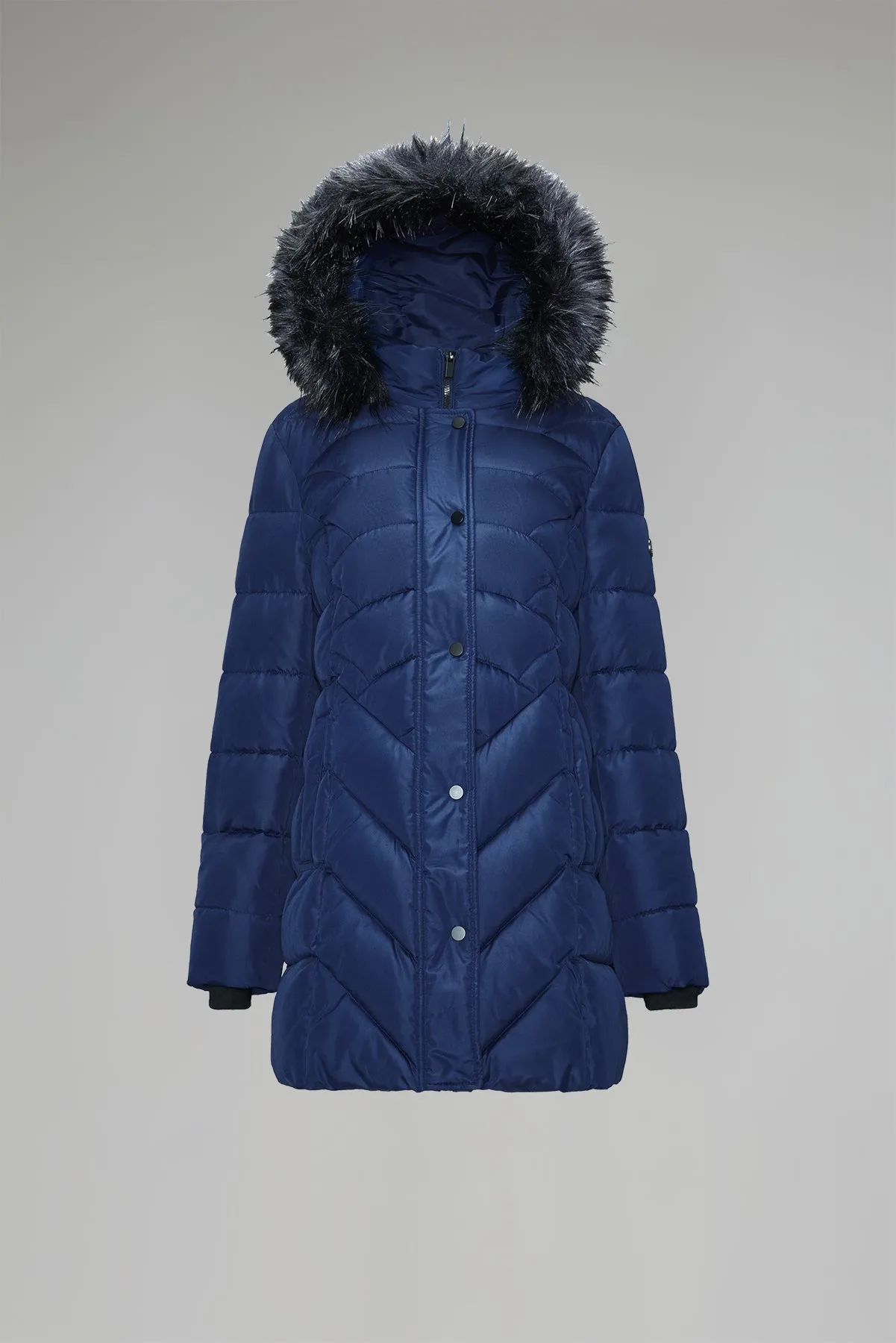 Quilted Puffer Coat & Jacket with faux fur hood