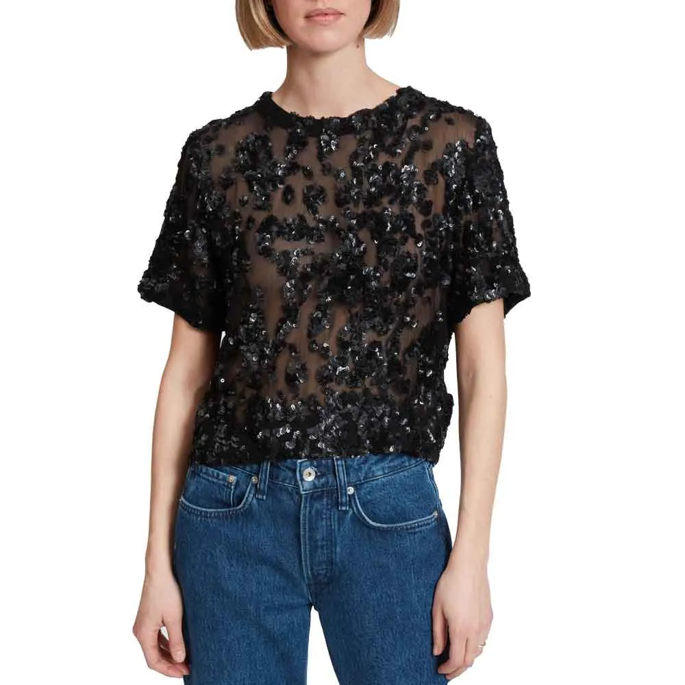 Rag & Bone Gia Cropped Sequin Top