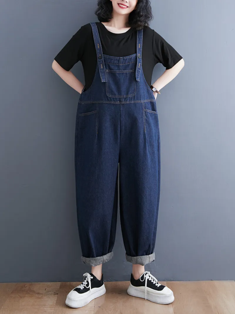 Revolt Women Super Comfy Denim High Waist Overalls