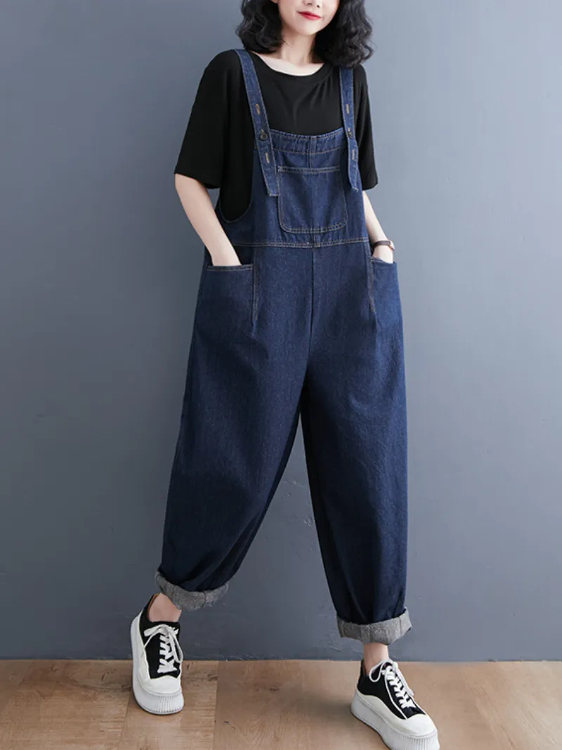 Revolt Women Super Comfy Denim High Waist Overalls