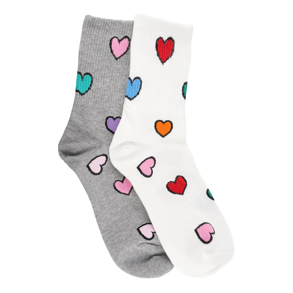 RIB HEART ALL OVER SOCKS