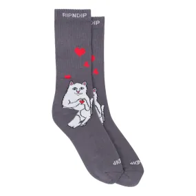 RIPNDIP NERM LOVE SOCKS-CHARCOAL