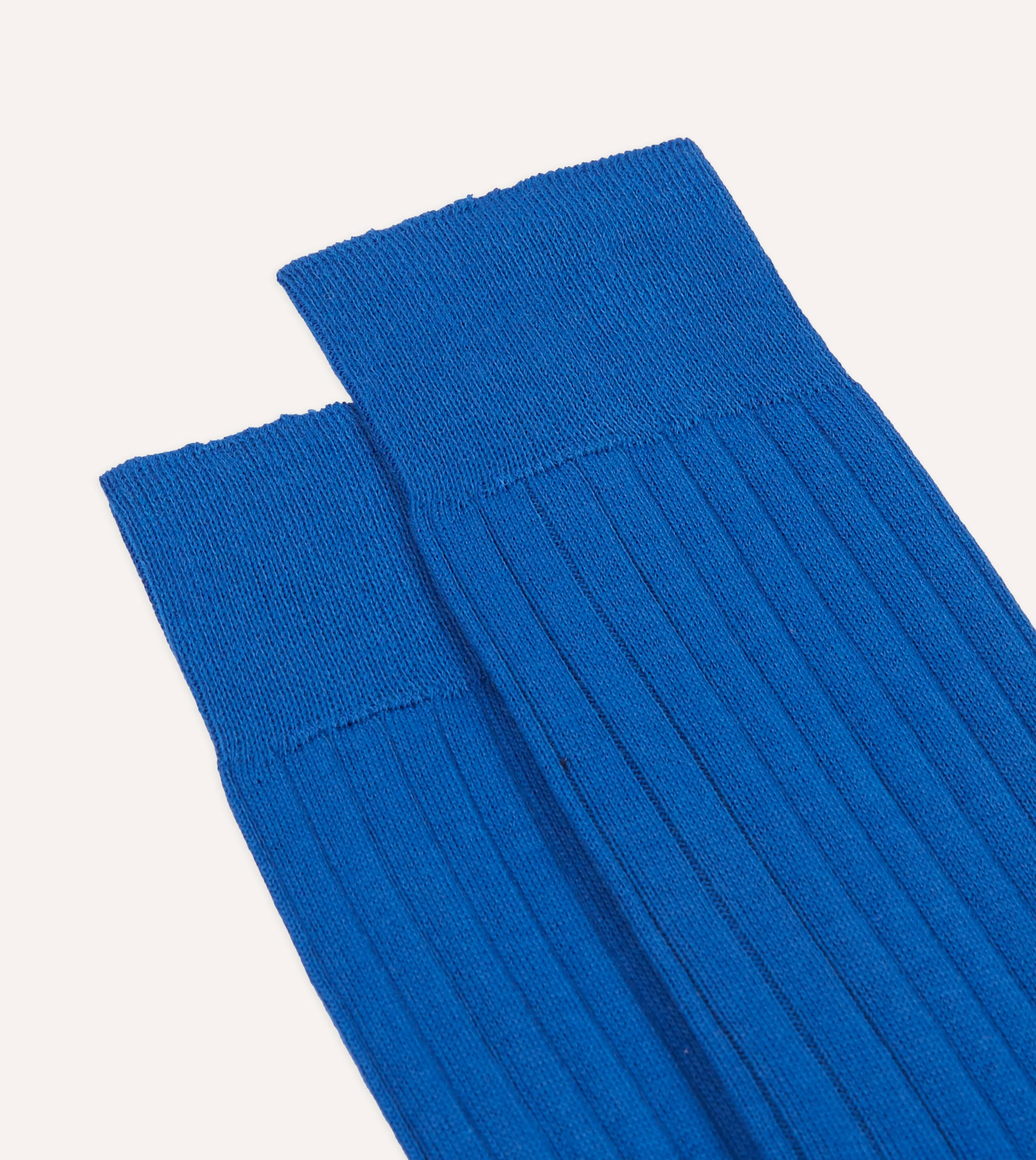 Royal Blue Cotton Mid-Calf Socks