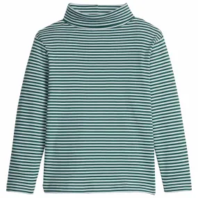 Striped Turtleneck - Hunter Green