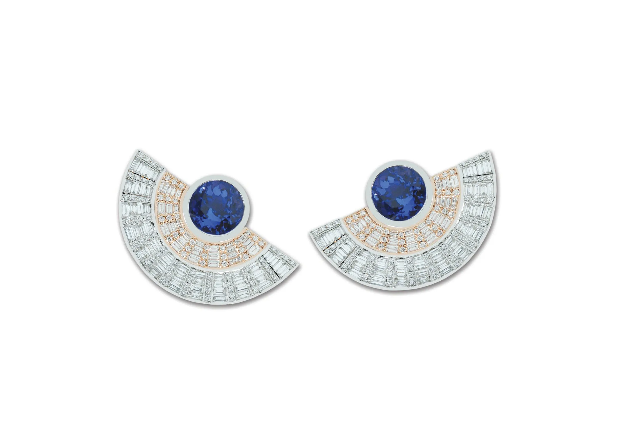 Twist Reflection Tanzanite Diamond Double Jacket Earrings