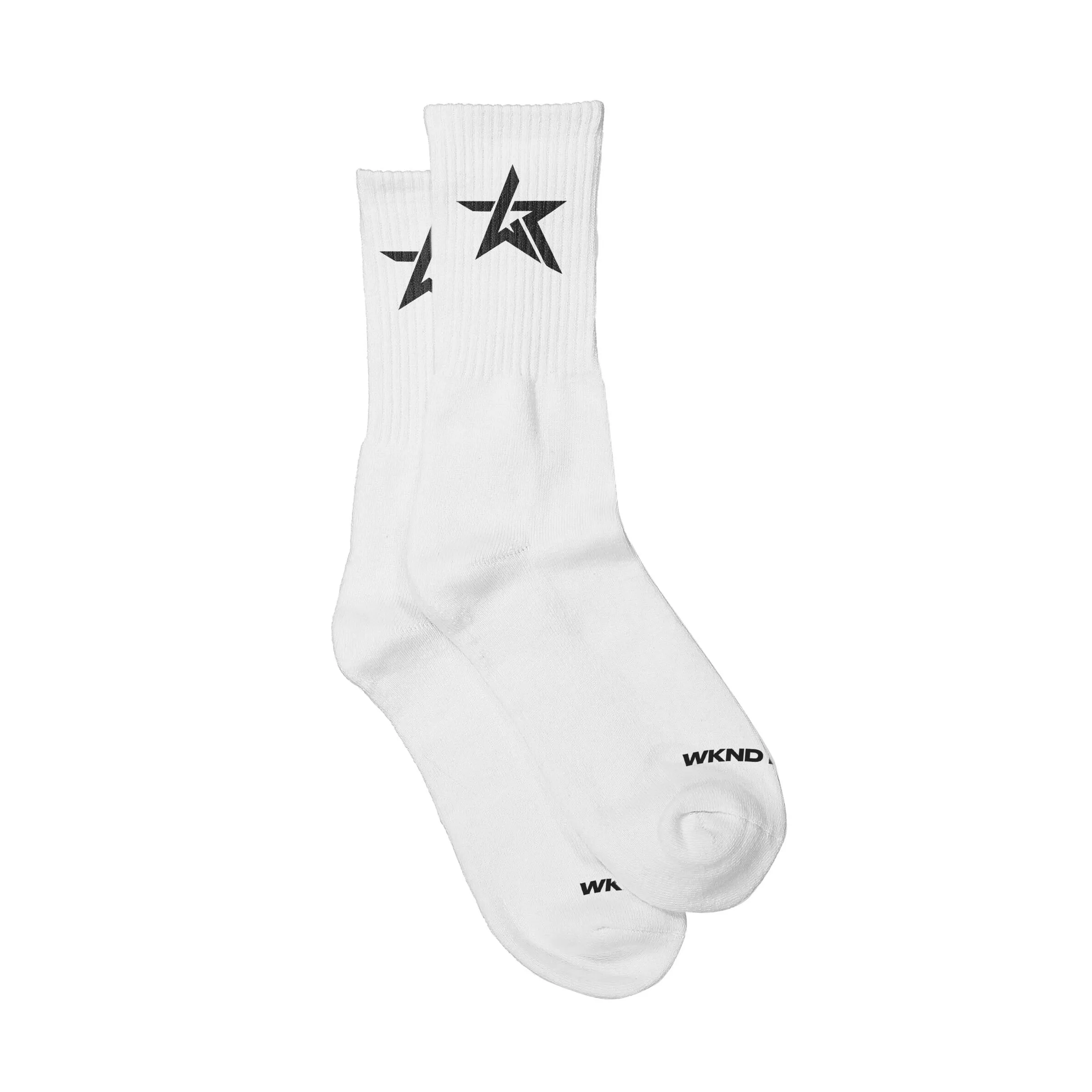 WKND Riot Logo Socks - White/Black