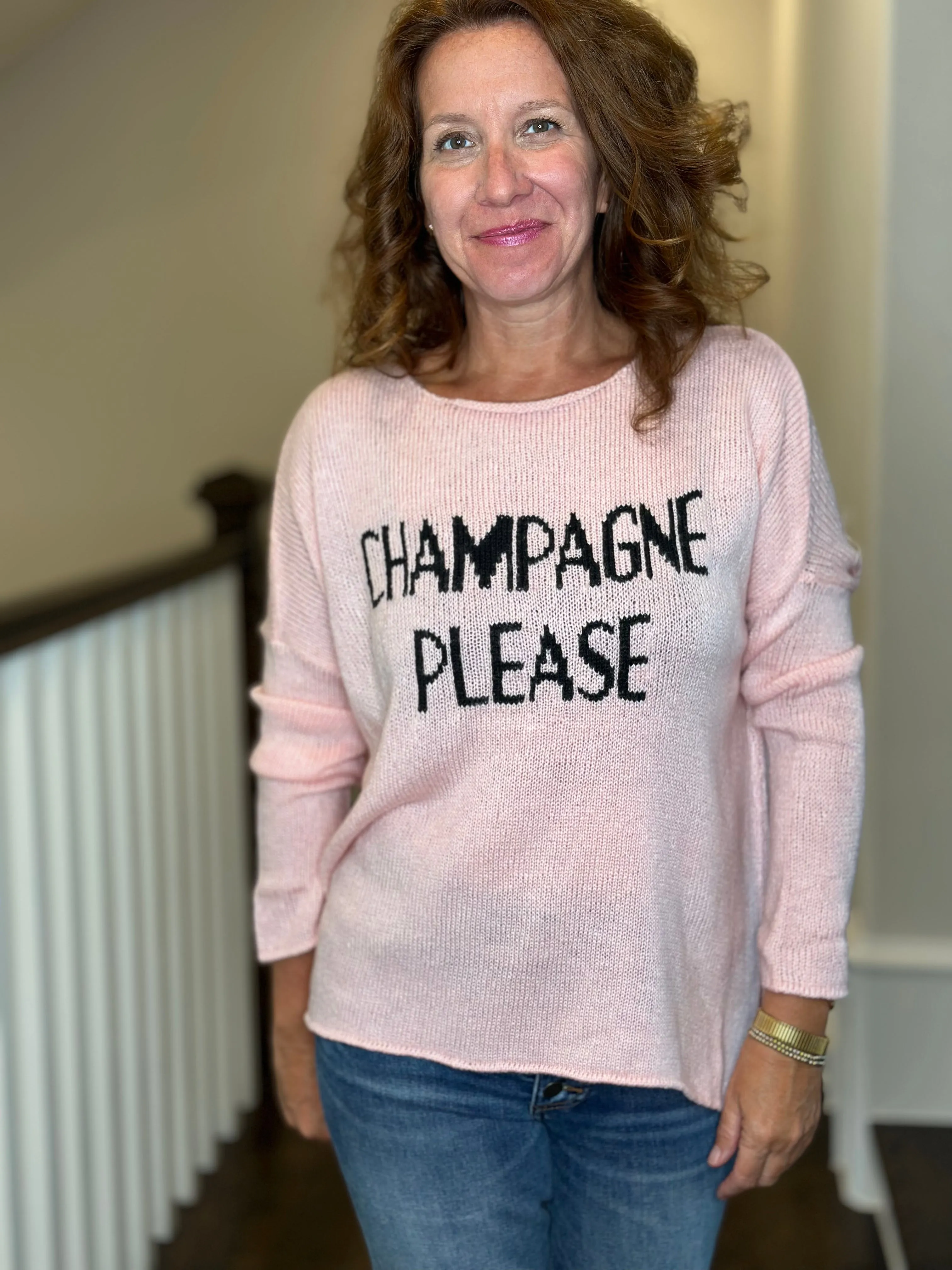 Wooden Ships Champagne Please Crew Sweater in Conch