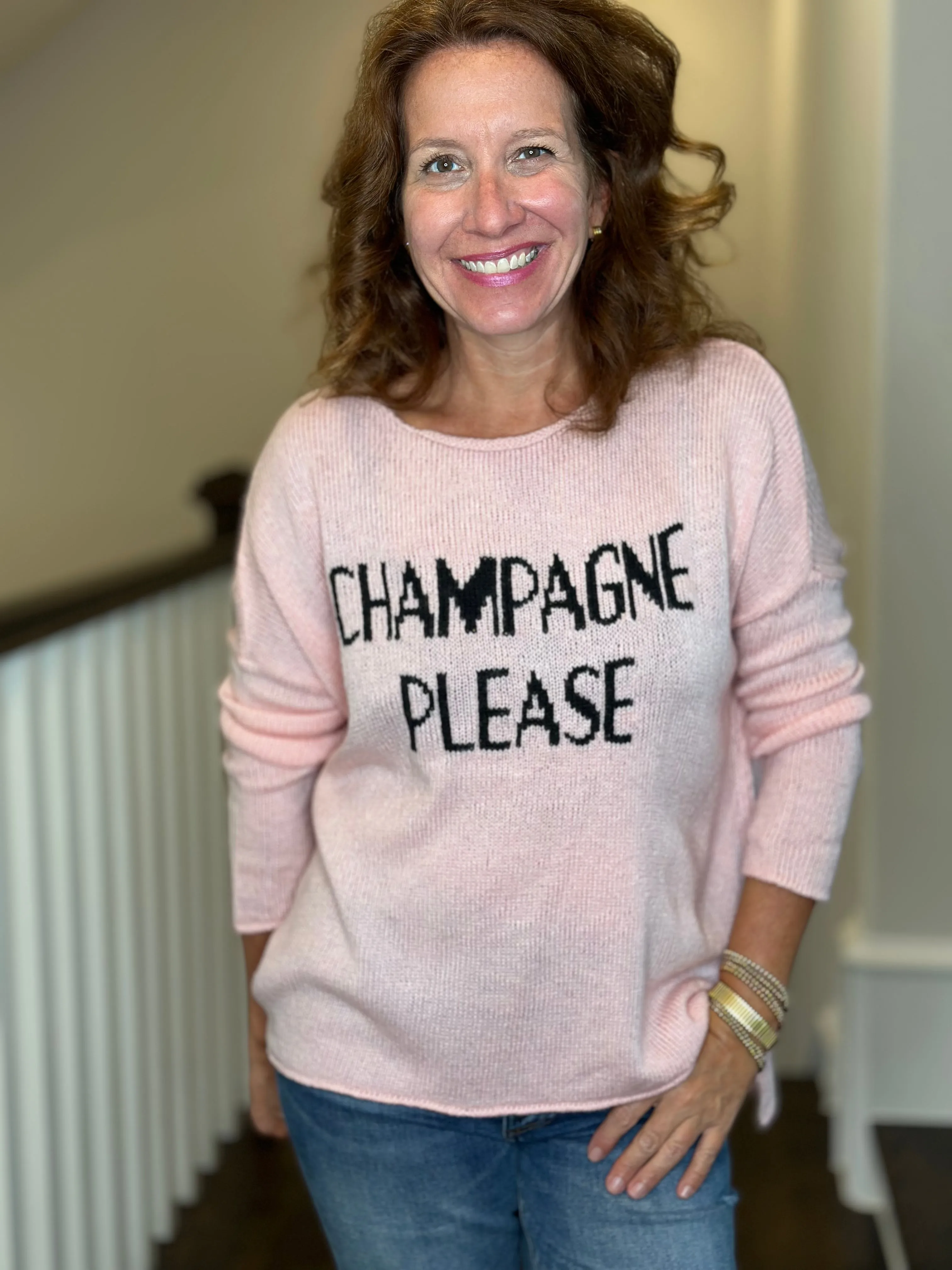 Wooden Ships Champagne Please Crew Sweater in Conch